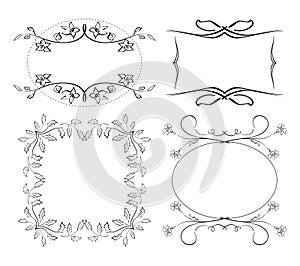Set of floral decorative frames - vector