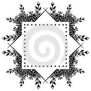 Set floral element, vintage frame, design of cards. Vector