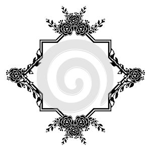 Set floral element, vintage frame, design of cards. Vector