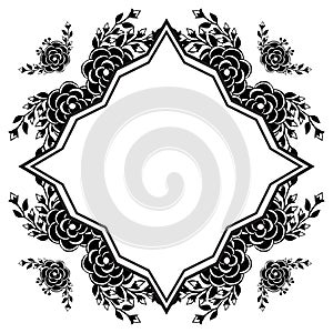 Set floral element, vintage frame, design of cards. Vector