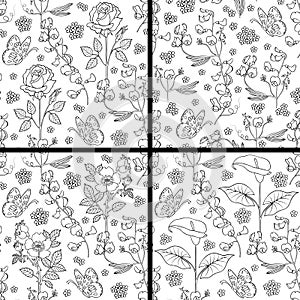 Set of floral pattern