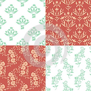 Set floral patterns