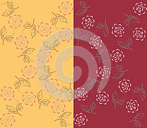 Set floral patterns