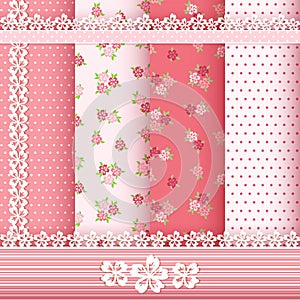 Set floral patterns and borders.
