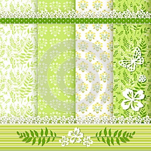 Set floral patterns and borders.