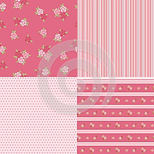 Set floral patterns for scrapbook.