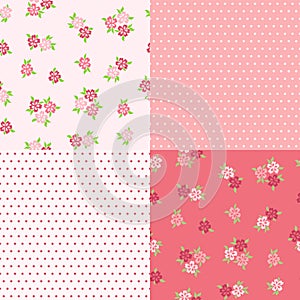 Set floral patterns for scrapbook.