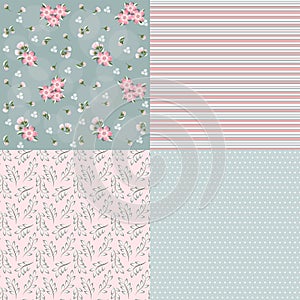 Set floral patterns for scrapbook.