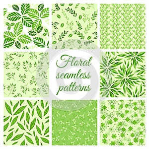 Set of floral seamless patterns