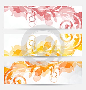 Set floral templates with changing autumnal colors