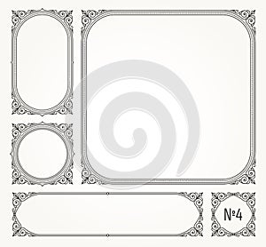 Set of flourishes ornamental frames photo