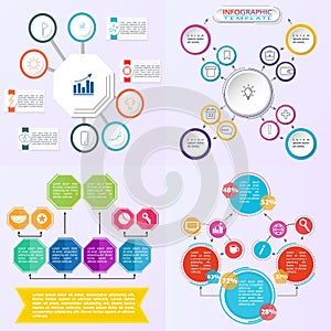 Set of flowchart elements different arrows for creating personalized charts.