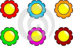 Set of flower buttons