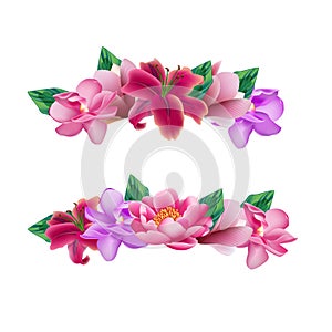 Set of flower head wreaths