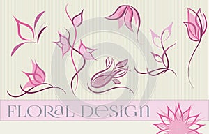 Set of flower logo designs.