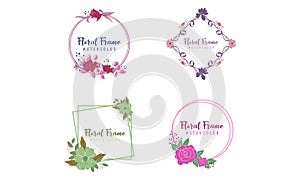 Set of flower ornament dividers. Hand drawn vines decoration, floral ornamental divider and sketch leaves ornaments logo