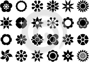 Set of flower web buttons