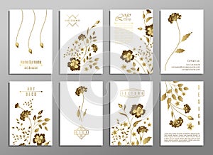 Set of flower wedding ornament concept. Art traditional, magazine, book, poster, abstract, element. Vector layout