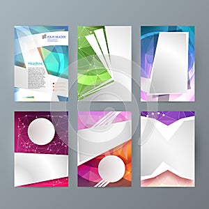 Set flyer background modern triangle design33