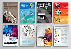 Set of Flyer Design, Web Templates. Brochure Designs, Infographics