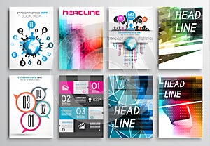 Set of Flyer Design, Web Templates. Brochure Designs, Infographics Backgrounds