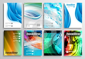 Set of Flyer Design, Web Templates. Brochure Designs, Technology Backgrounds