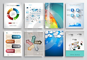 Set of Flyer Design, Web Templates. Brochure Designs photo