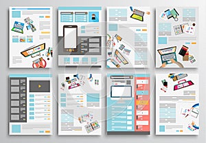 Set of Flyer Design, Web Templates. Brochure Designs photo