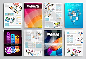 Set of Flyer Design, Web Templates. Brochure Designs