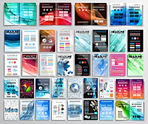 Set of Flyers, background, infographics, brochures, business cards