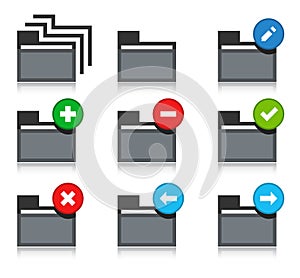 Set of folder icons