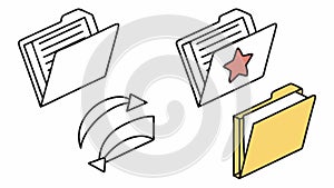 Set of folder icons for data management and UI design vector design Generative AI
