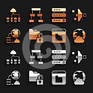 Set Folder and lock, Filter setting, Social network, Browser files, Network cloud connection, Server, Data, Web Hosting
