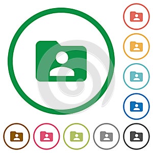 Folder owner outlined flat icons
