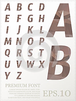 Set of font vector design lowpoly style colorful eps.10