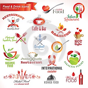 Set of food and drink icons