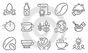 Set of Food and drink icons, such as Cooking whisk, Espresso, Restaurant food. Vector