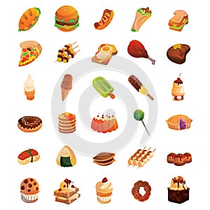 Set of food icons. Vector illustration decorative design