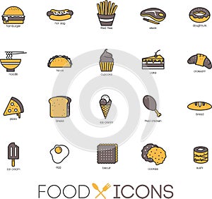 set of food icons. Vector illustration decorative design