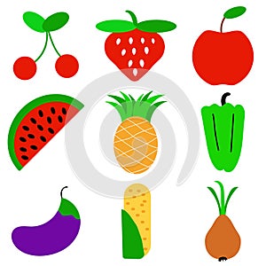 Set of food icons. Vector illustration EPS10.