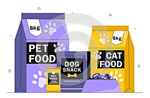 Set of food for pets vector photo