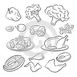 Set of Food Pictograms