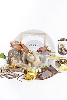 set of food products containing zinc