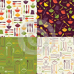 Set of food seamless patterns
