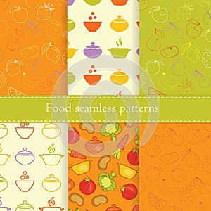 Set of food seamless patterns