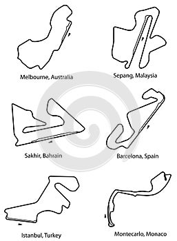 Set of Formula 1 circuits