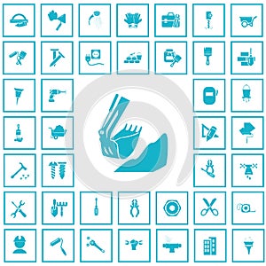 Set of forty construction icons