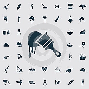 Set of forty construction icons