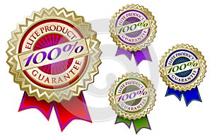 Set of Four 100% Elite Product Guarantee Emblem Se photo