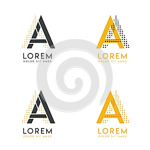 A set with four abstract AA logo. Suitable for websites and corporate identity, and can be used for banner, card and business. thi